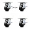 Service Caster 4 Inch Polyolefin Caster Set with Roller Bearing 4 Brake and 2 Swivel Lock SCC SCC-35S420-POR-SLB-BSL-2-SLB-2 - alternate 1
